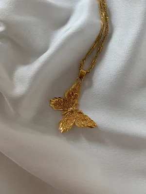 18K Gold Filled Butterfly Monarch Necklace