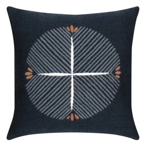 22" Square Elaine Smith Pillow  Direction Indigo