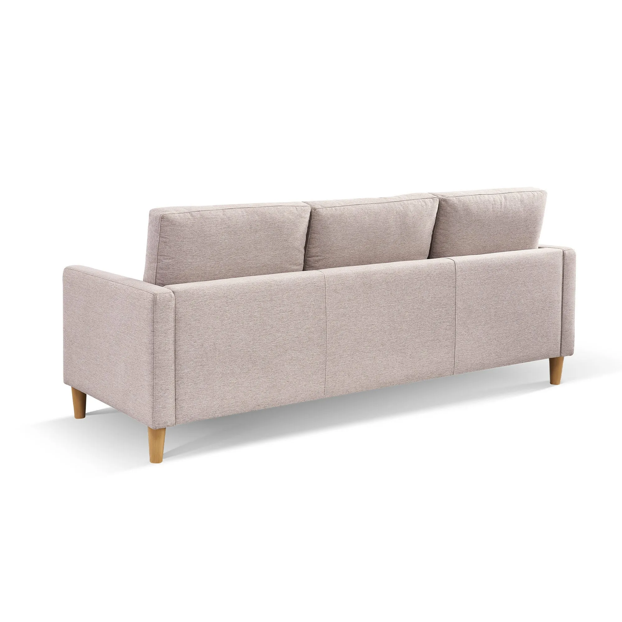 87”  Wide Modern  Convertible Sectional Sofa & Chaise, L Shaped Tufted Fabric Couch, Reversible Sectional Sofa with Ottoman - Beige