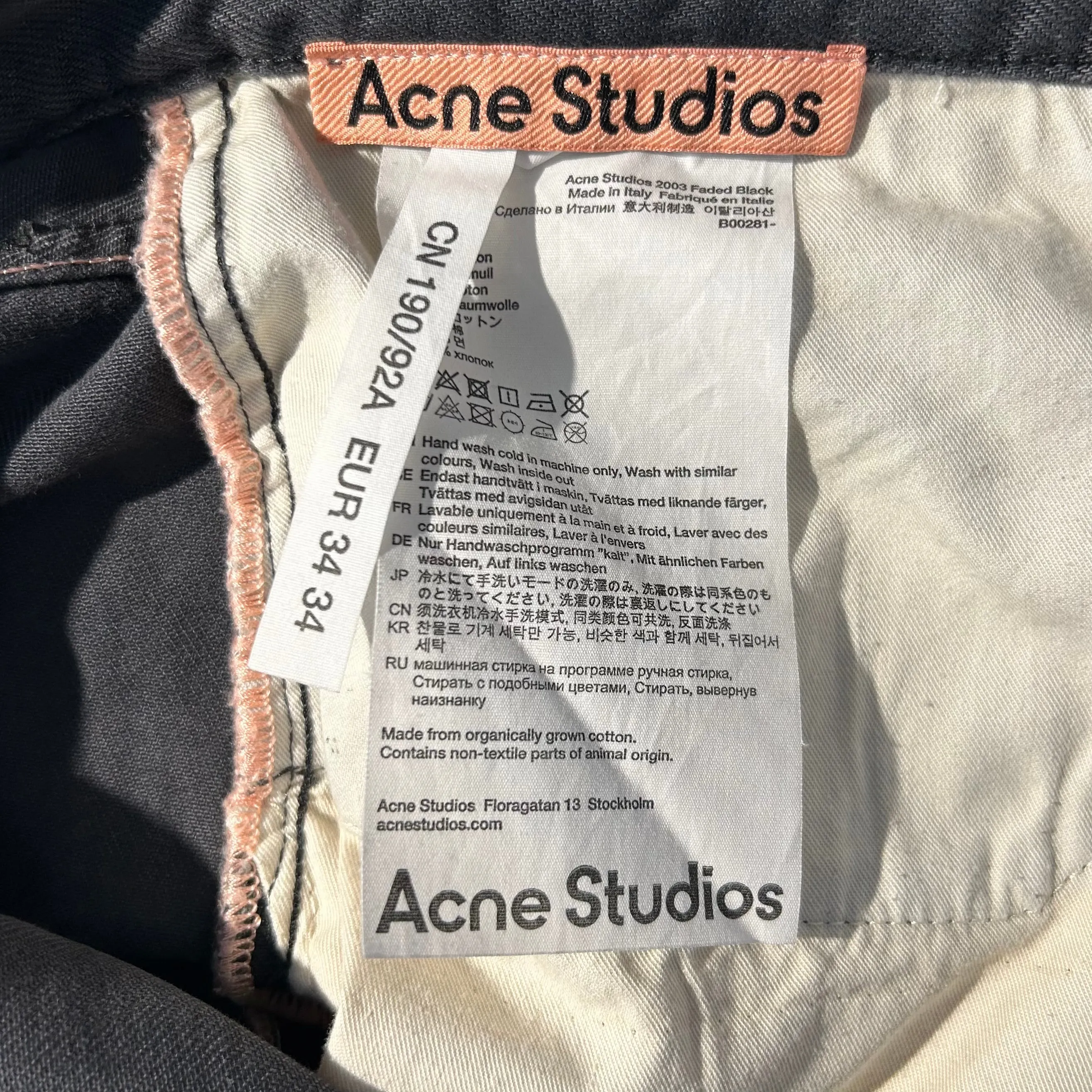 Acne Studios/Bootcut Pants/29/Denim/GRY/