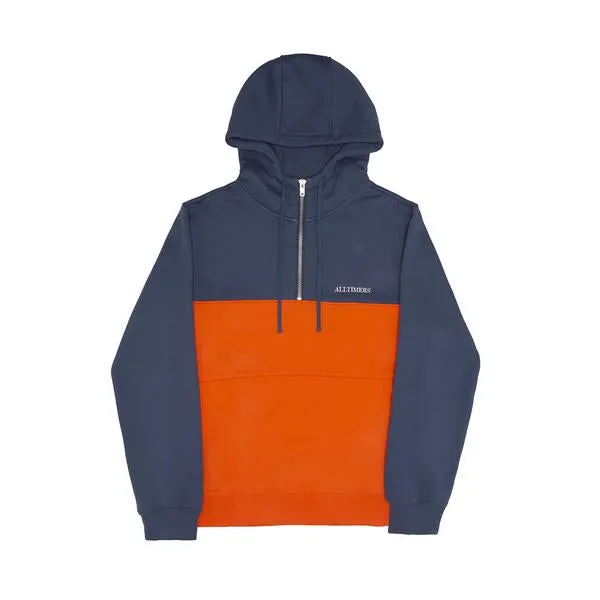 ALLTIMERS STRUCK HALF ZIP HOODIE - BLUE ORANGE