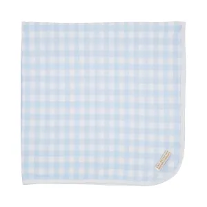 Baby Buggy Blanket - Buckhead Blue Gingham with Worth Avenue White