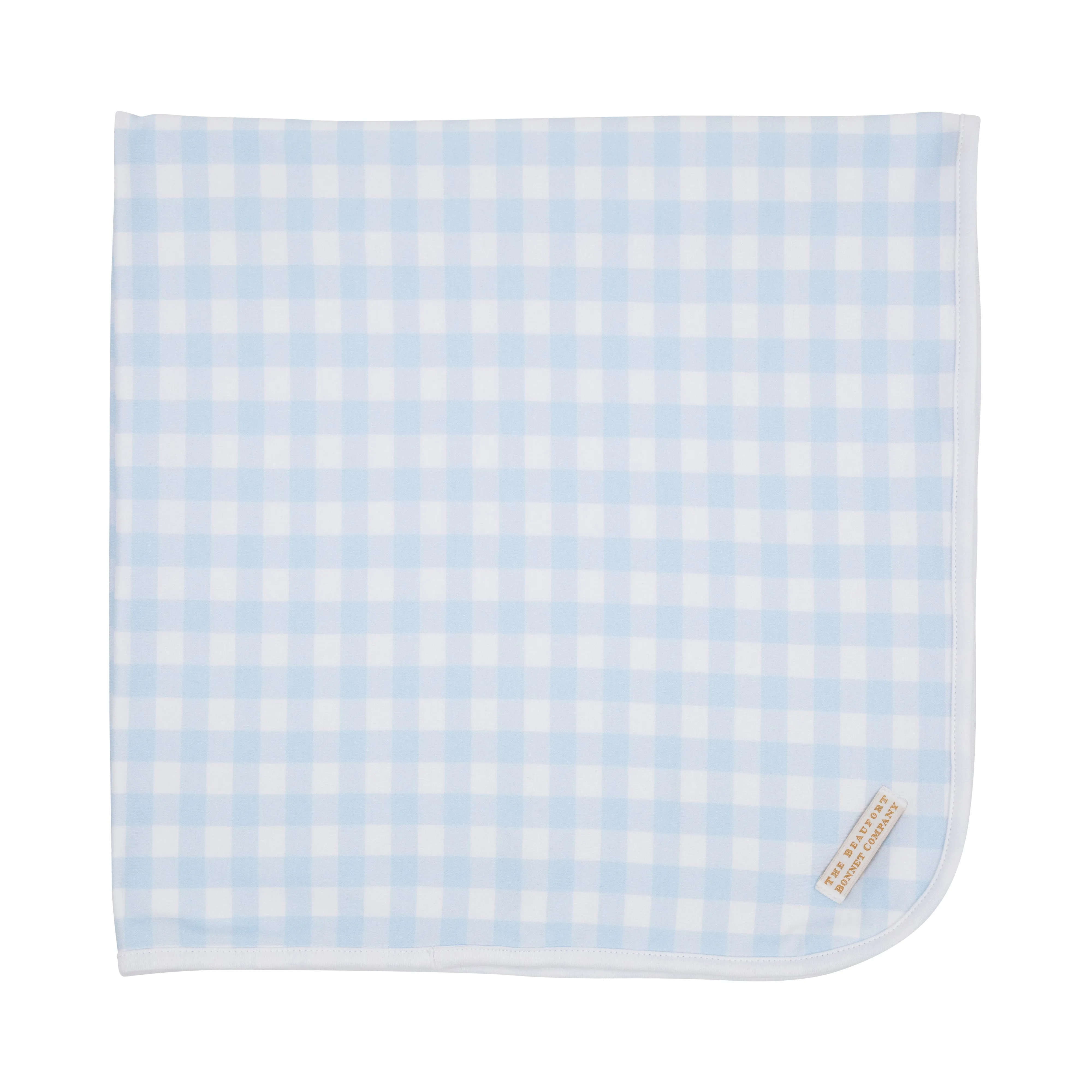 Baby Buggy Blanket - Buckhead Blue Gingham with Worth Avenue White