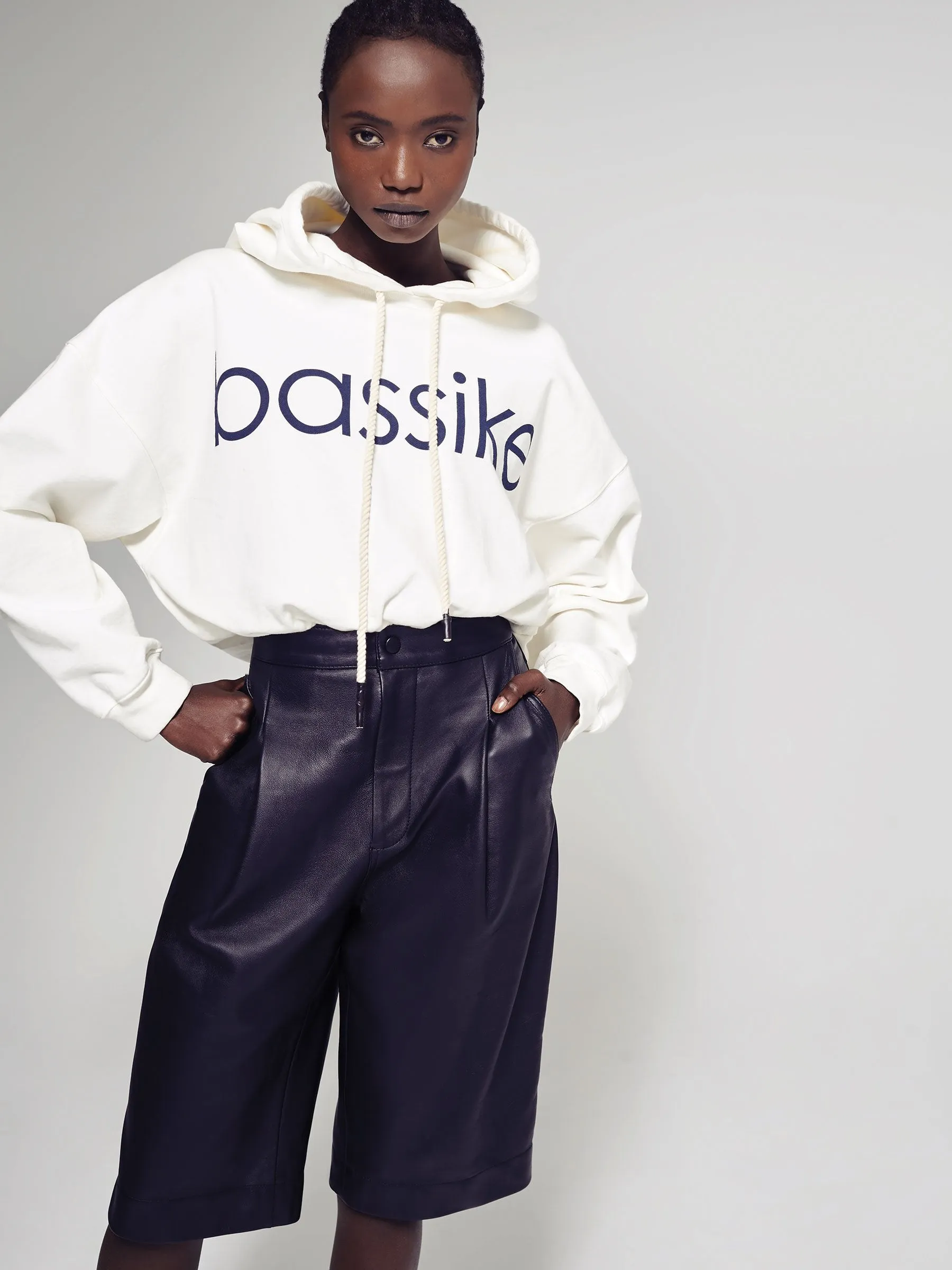 bassike gathered hooded sweat