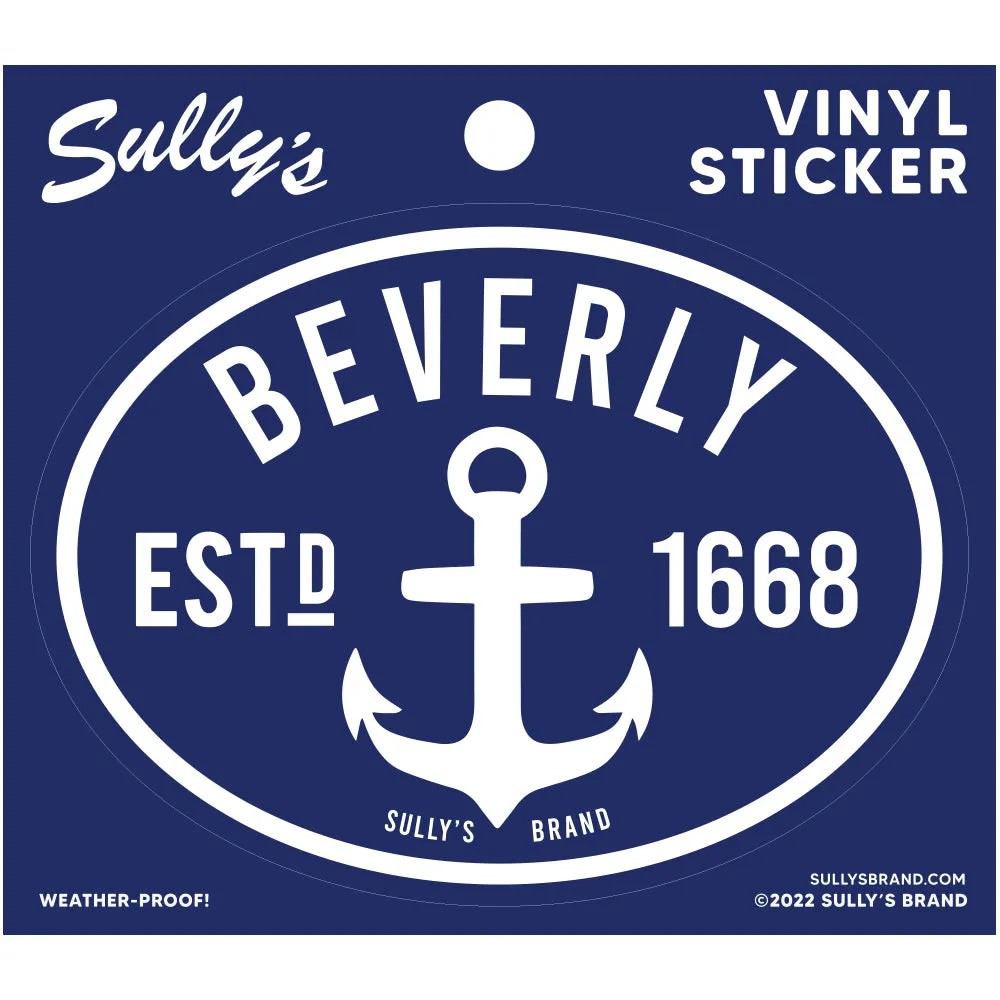 Beverly "Anchor" Oval Sticker (Navy Blue)