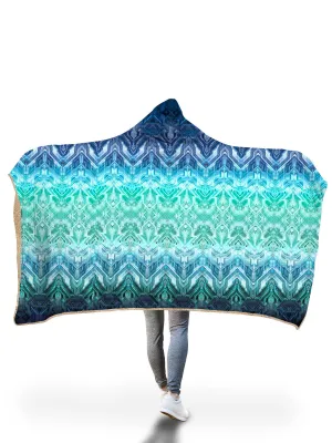 Blue Matrix Hooded Blanket