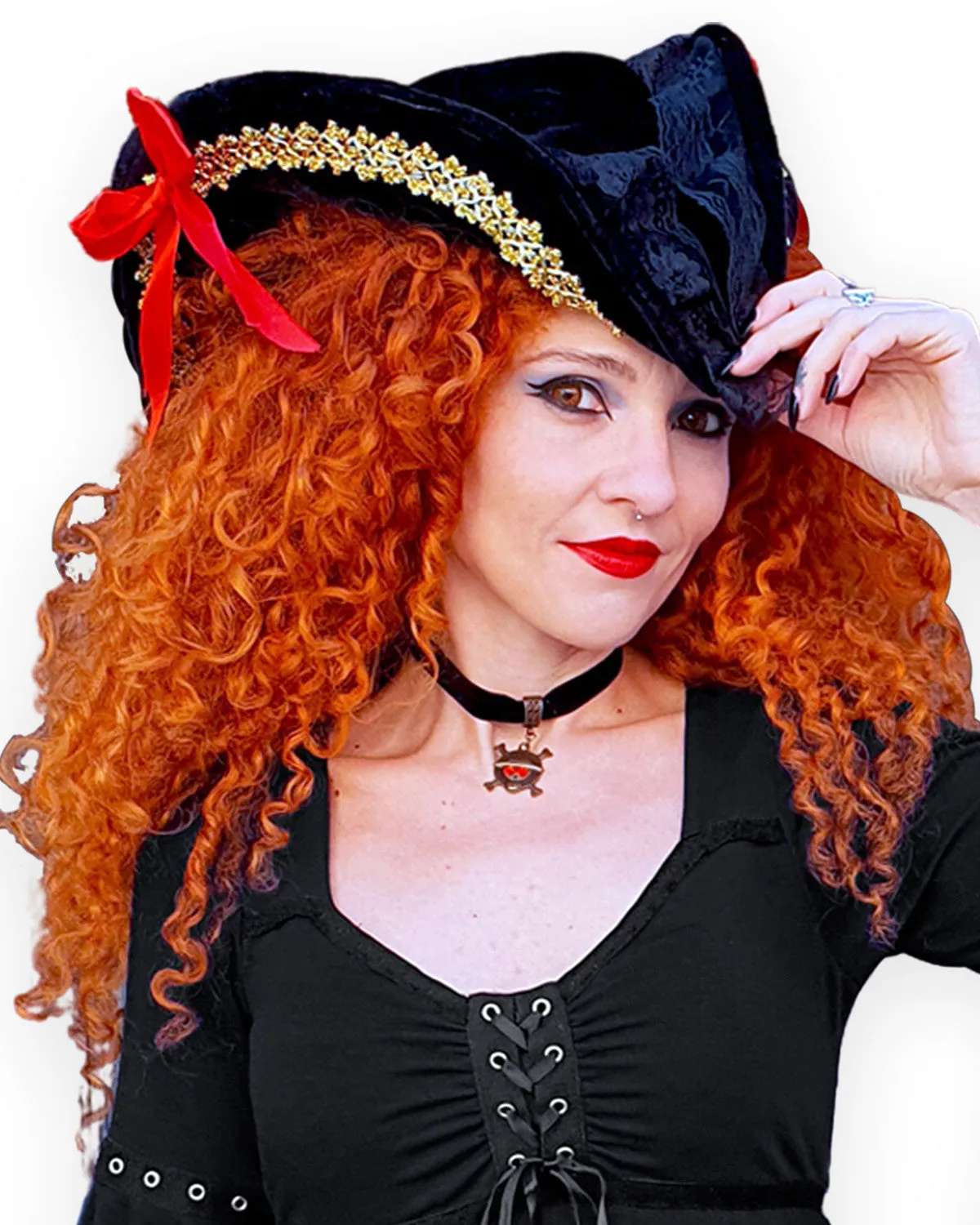 Buccaneer Pirate Costume with Ofelia Top, Black