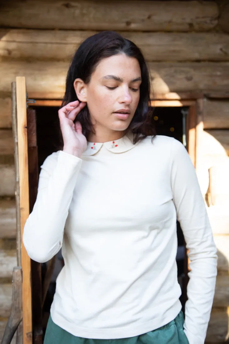 Cecile Organic Cotton Top in Ecru