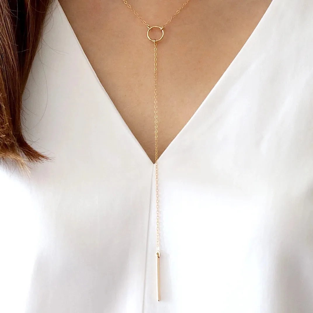 Circle Lariat Necklace