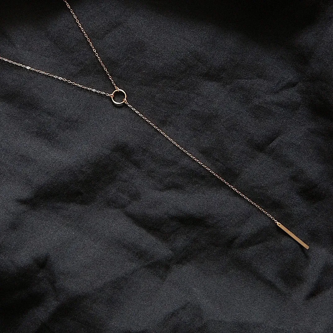 Circle Lariat Necklace