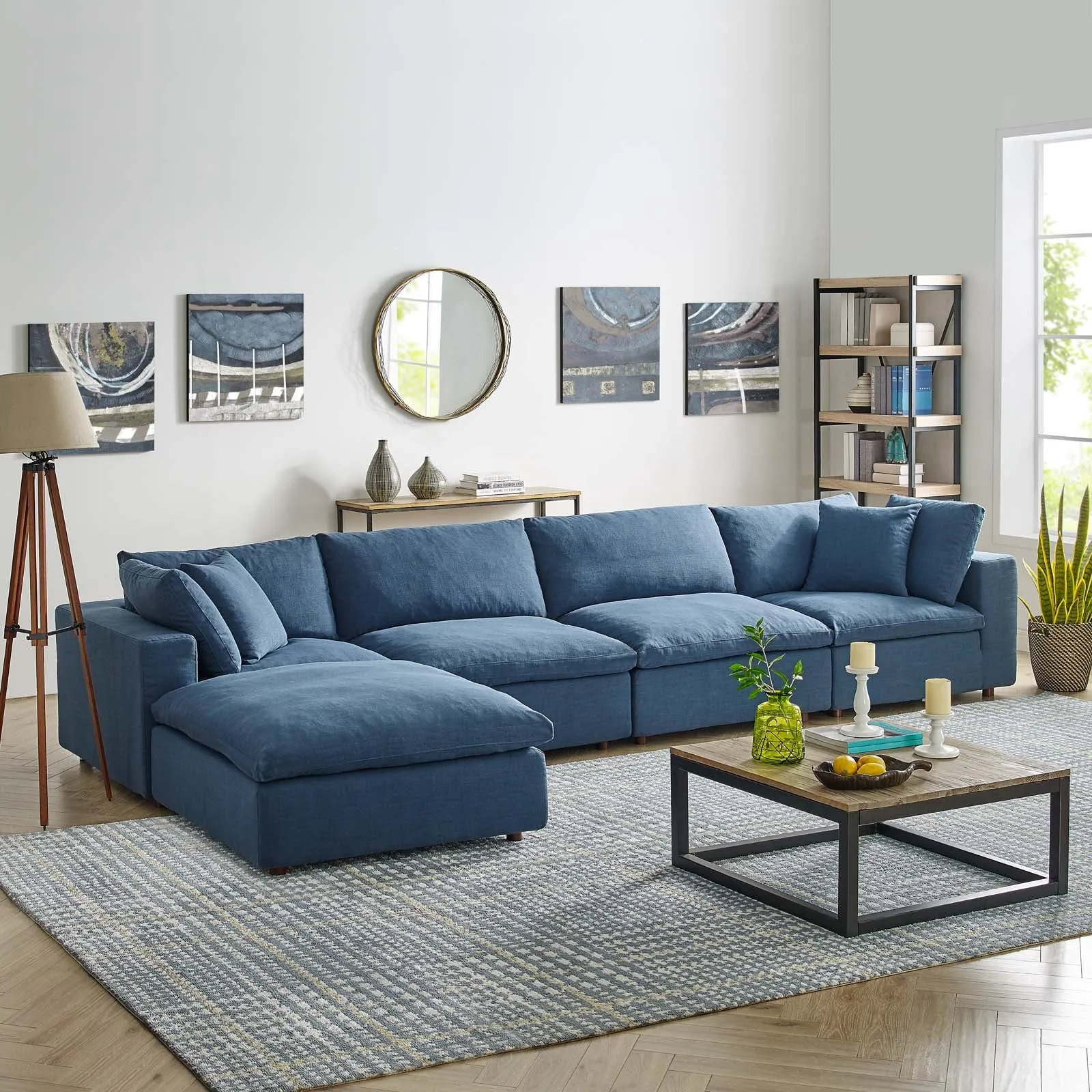 Commix Down Filled Overstuffed 5 Piece Sectional Sofa Set by Modway