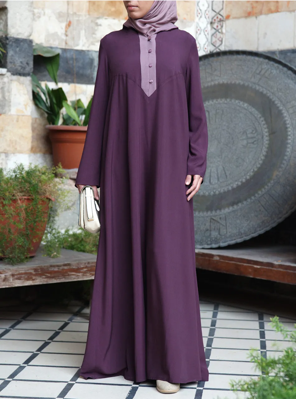 Contrast Hooded Abaya