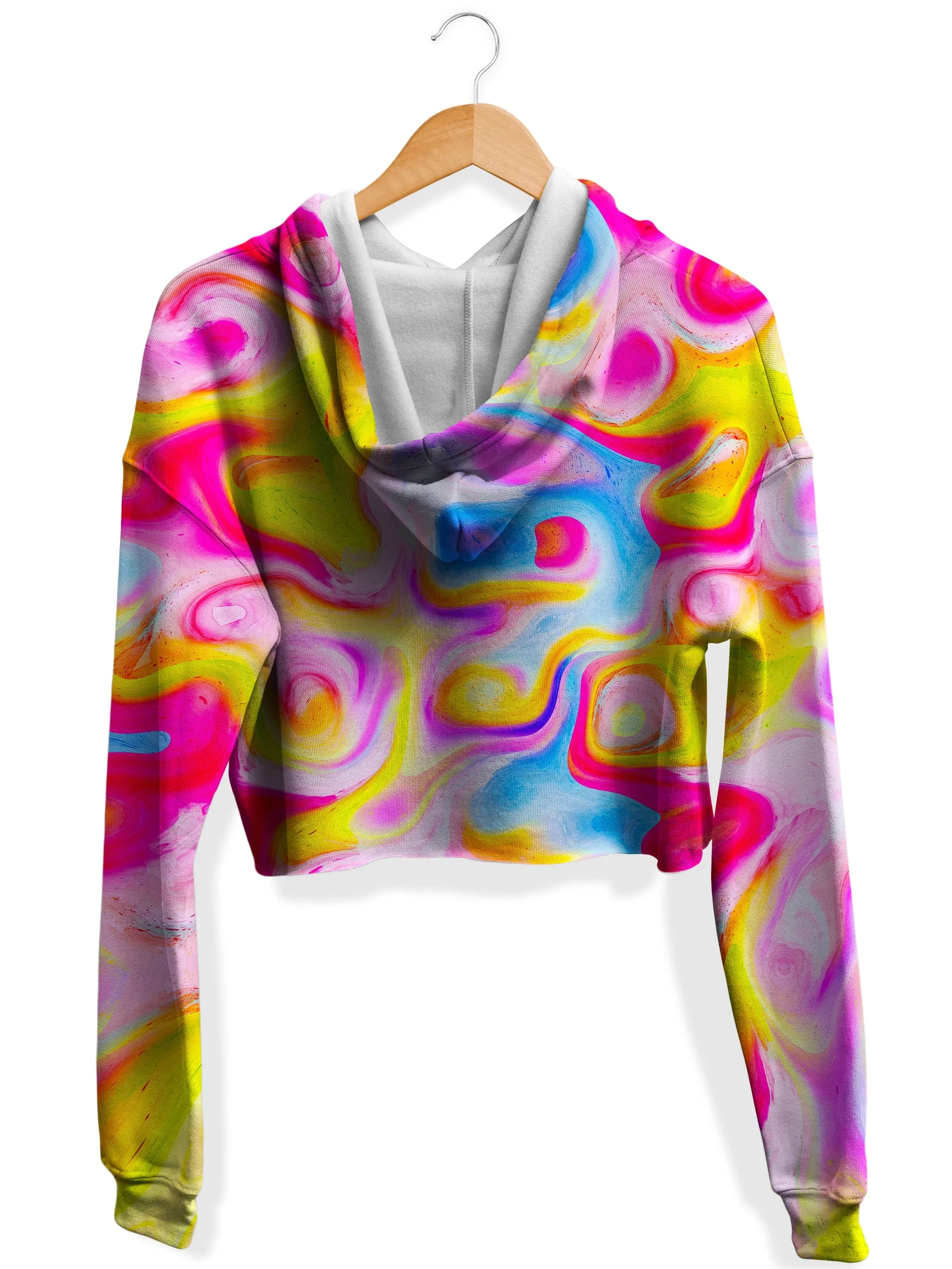 Cotton Candy Fleece Crop Hoodie