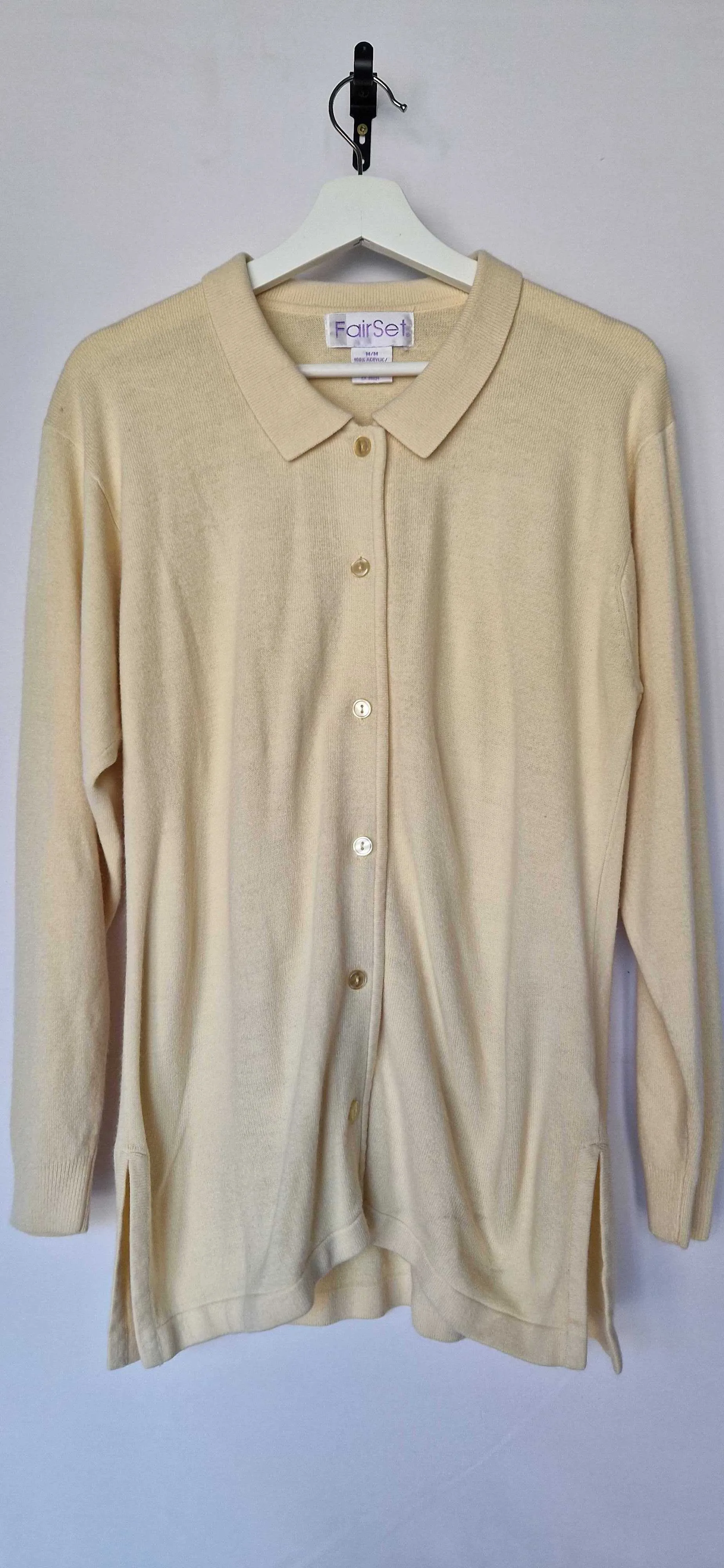 Cozy Pale Yellow Long Sleeve Button Up By Fairset