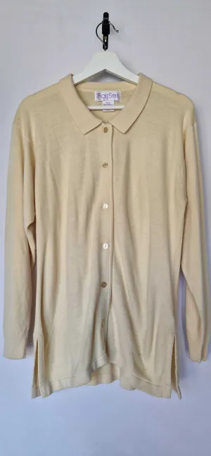 Cozy Pale Yellow Long Sleeve Button Up By Fairset