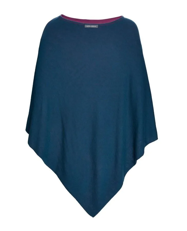 Cranberry/Teal Reversible Poncho