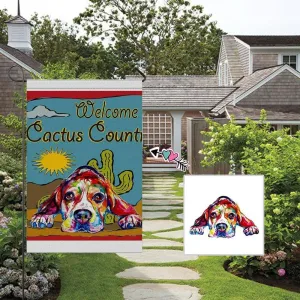 Custom Cute Dog Garden Flag