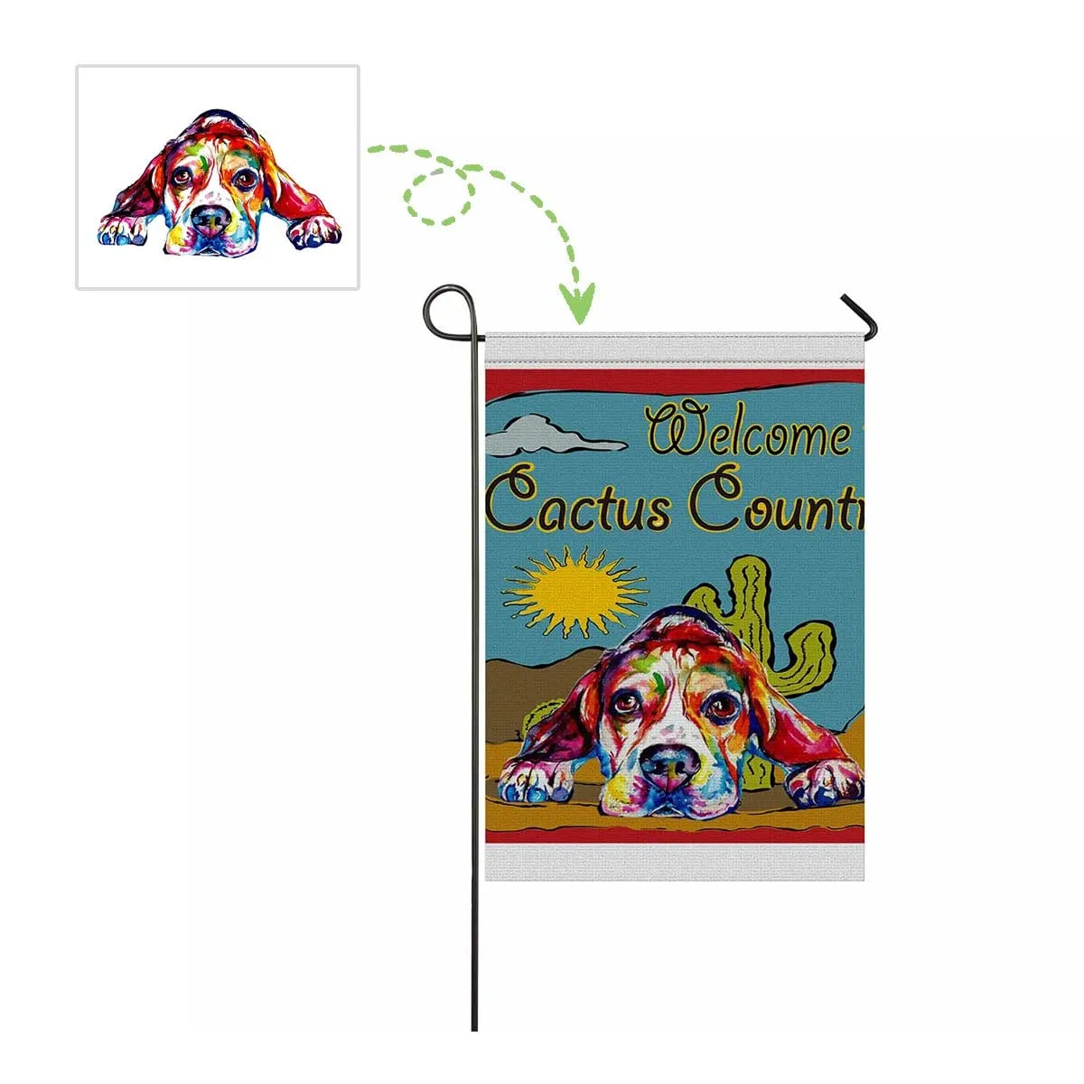 Custom Cute Dog Garden Flag