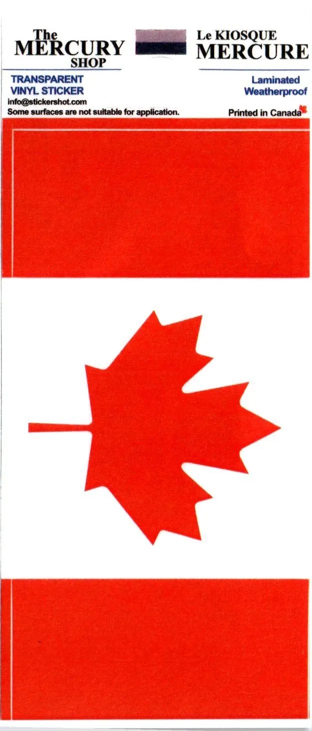 Decal / Sticker Canadian Flag - Red or Black