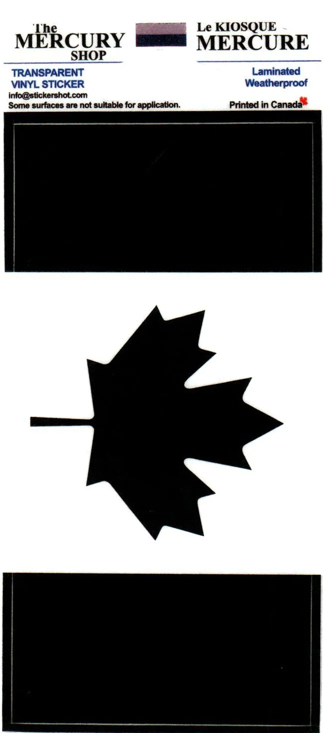 Decal / Sticker Canadian Flag - Red or Black