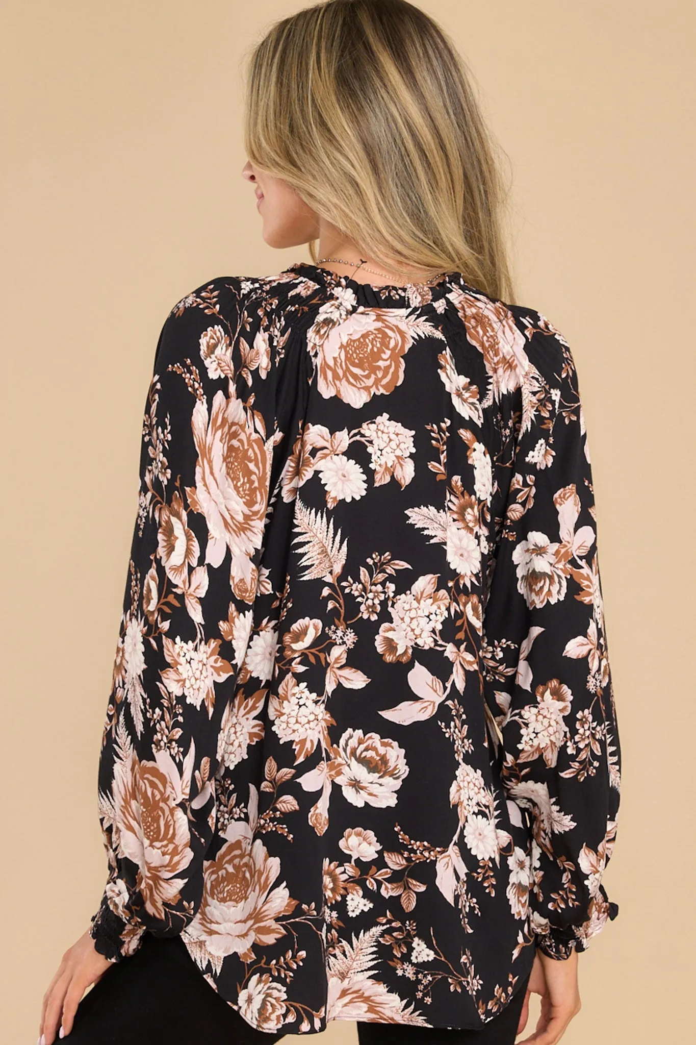 Display Of Affection Black Floral Top