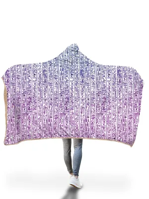 Egyptian Glyphs (Magenta) Hooded Blanket