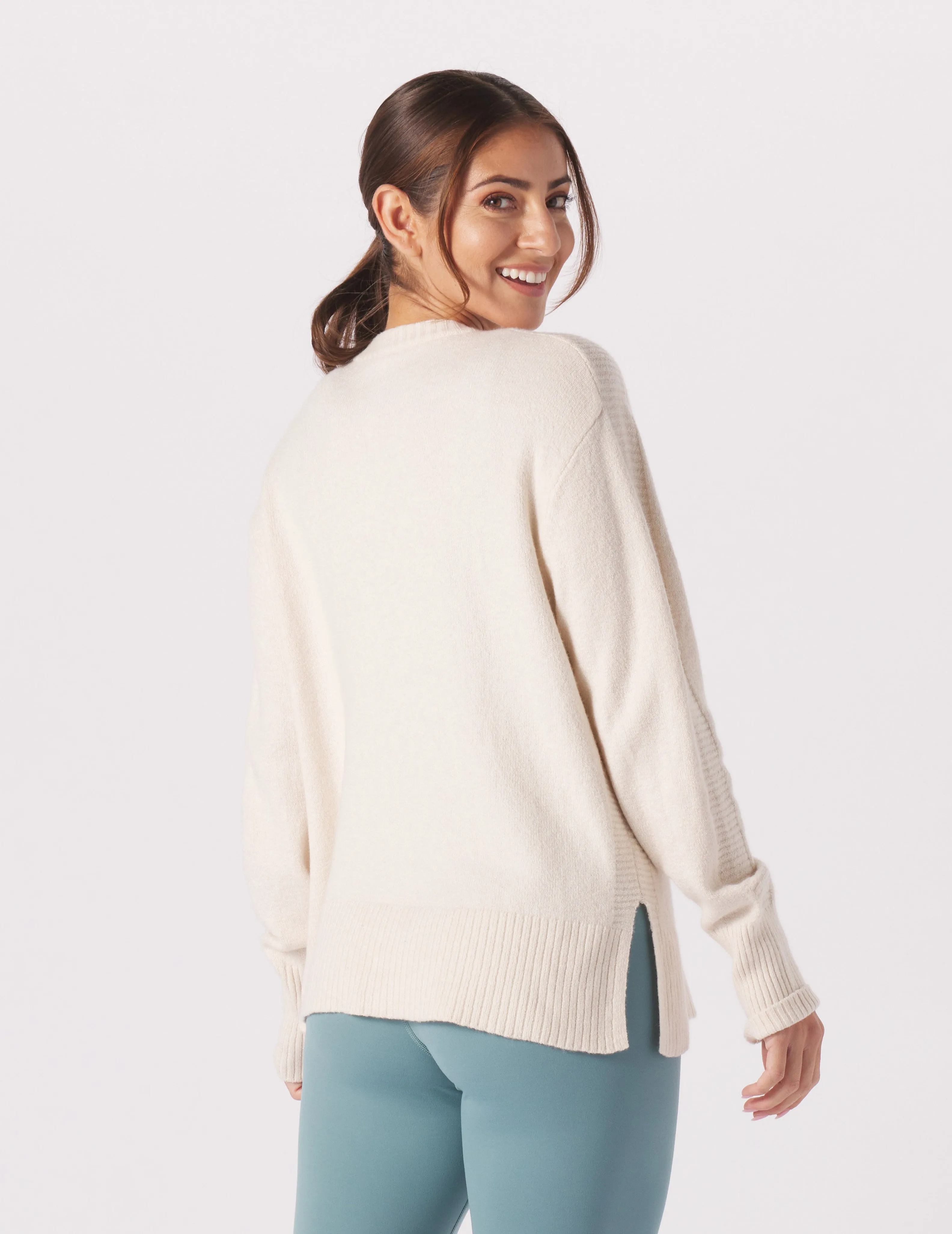 Elevated Knit Crew: Oatmilk Heather