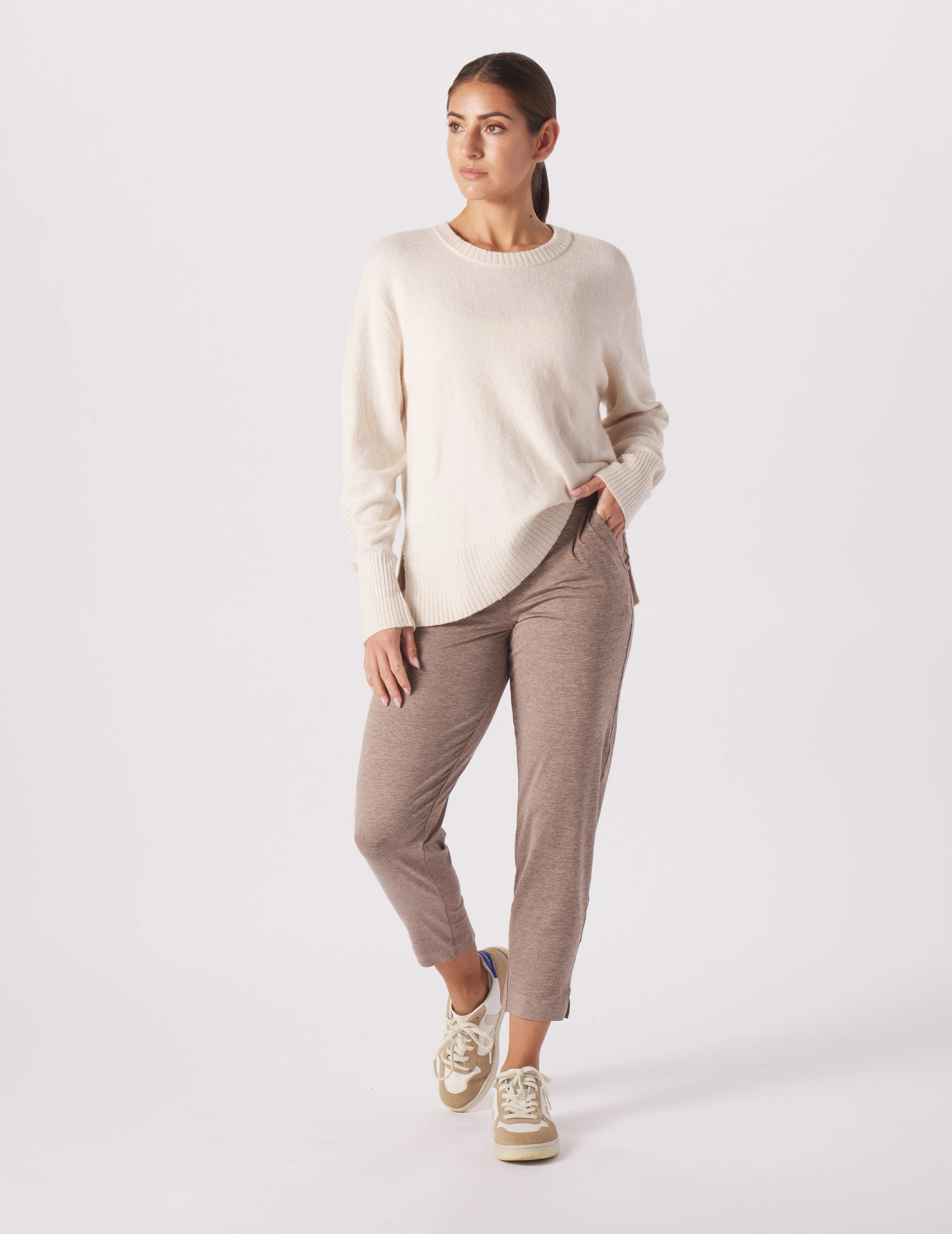 Elevated Knit Crew: Oatmilk Heather