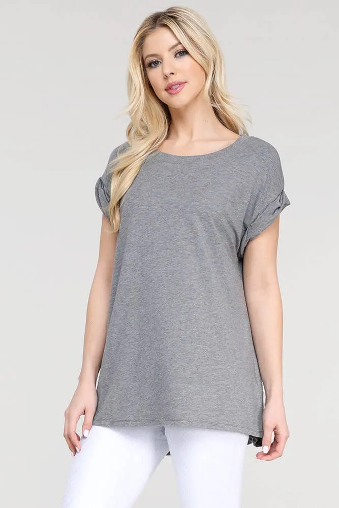 Essential Cap-Sleeve Solid Athleisure Flow Top