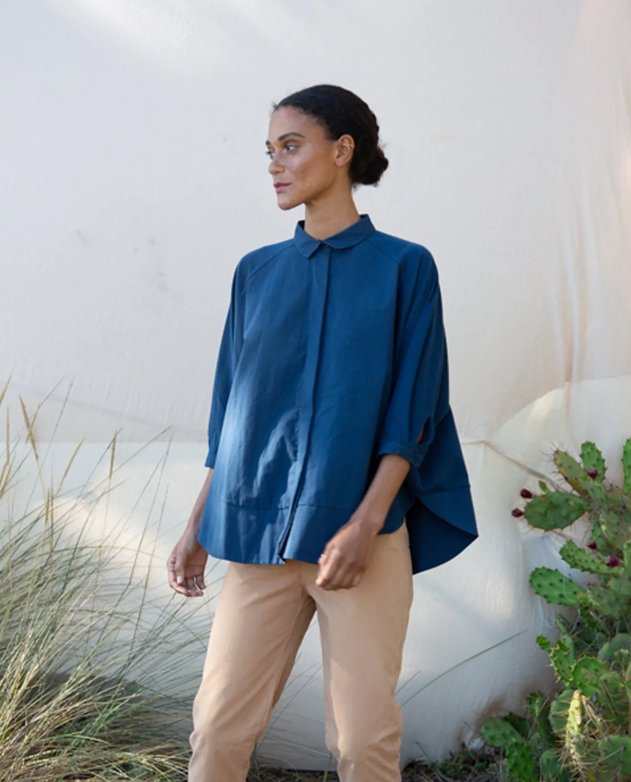 Everly Organic Cotton Shirt In Indigo