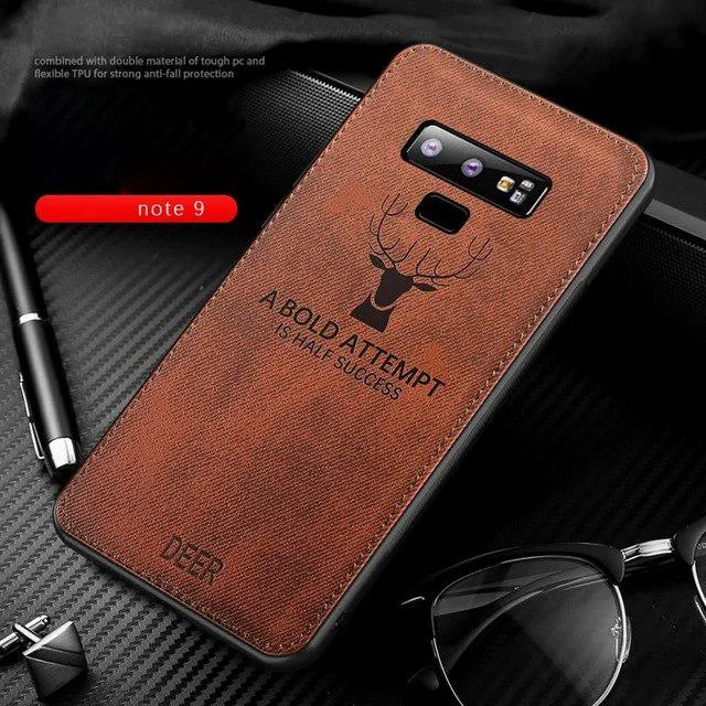 Galaxy Note 9 (3 in 1 Combo) Deer Case   Tempered Glass   Earphones