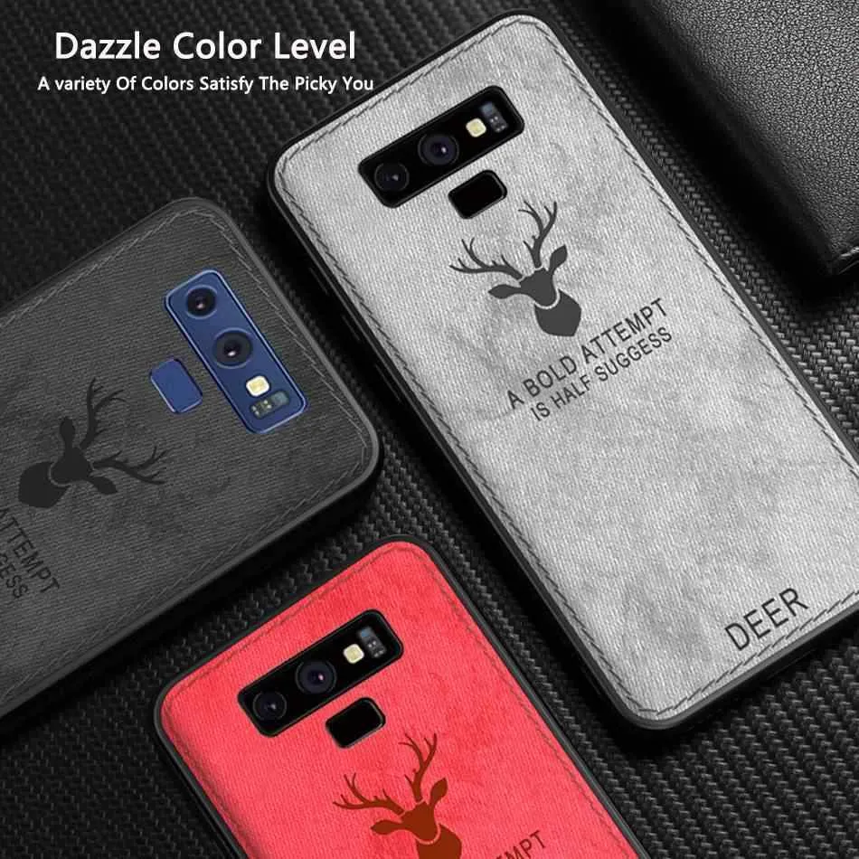 Galaxy Note 9 (3 in 1 Combo) Deer Case   Tempered Glass   Earphones