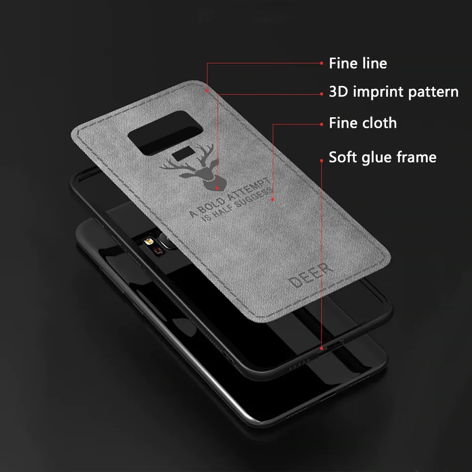 Galaxy Note 9 (3 in 1 Combo) Deer Case   Tempered Glass   Earphones