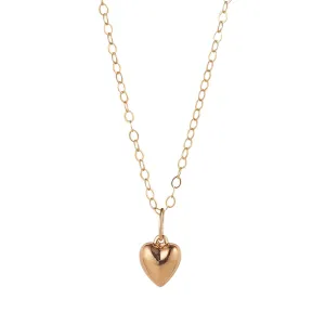 Gold Filled 3D Heart Pendant Necklace