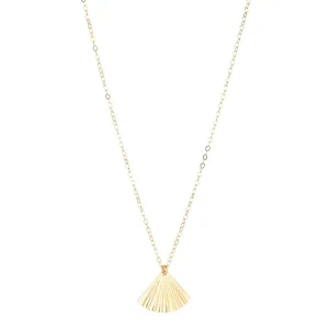 Gold Filled Fan Pendant Necklace