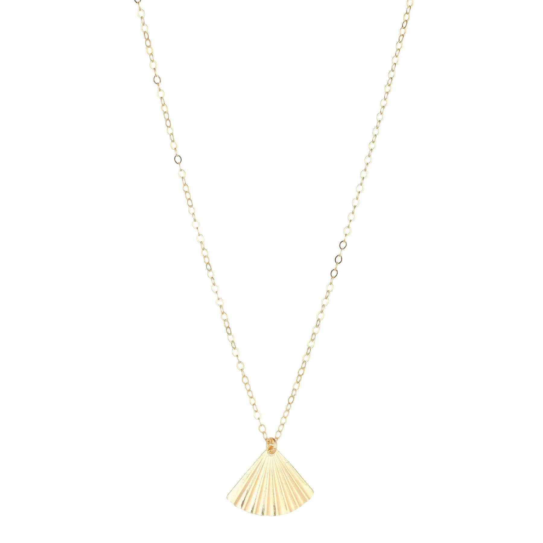 Gold Filled Fan Pendant Necklace