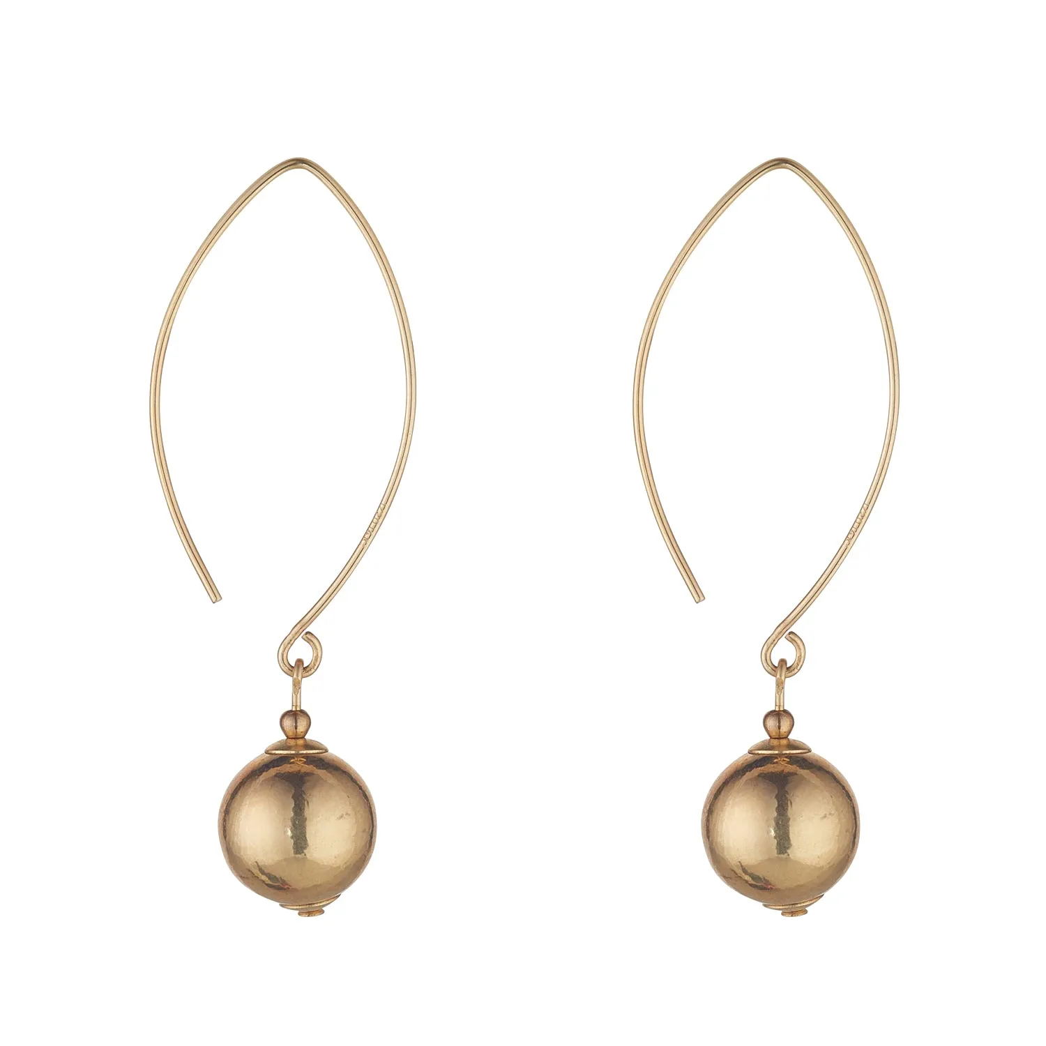 Gold Filled Gold Ball Open Oval Earrings