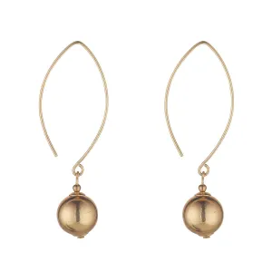 Gold Filled Gold Ball Open Oval Earrings