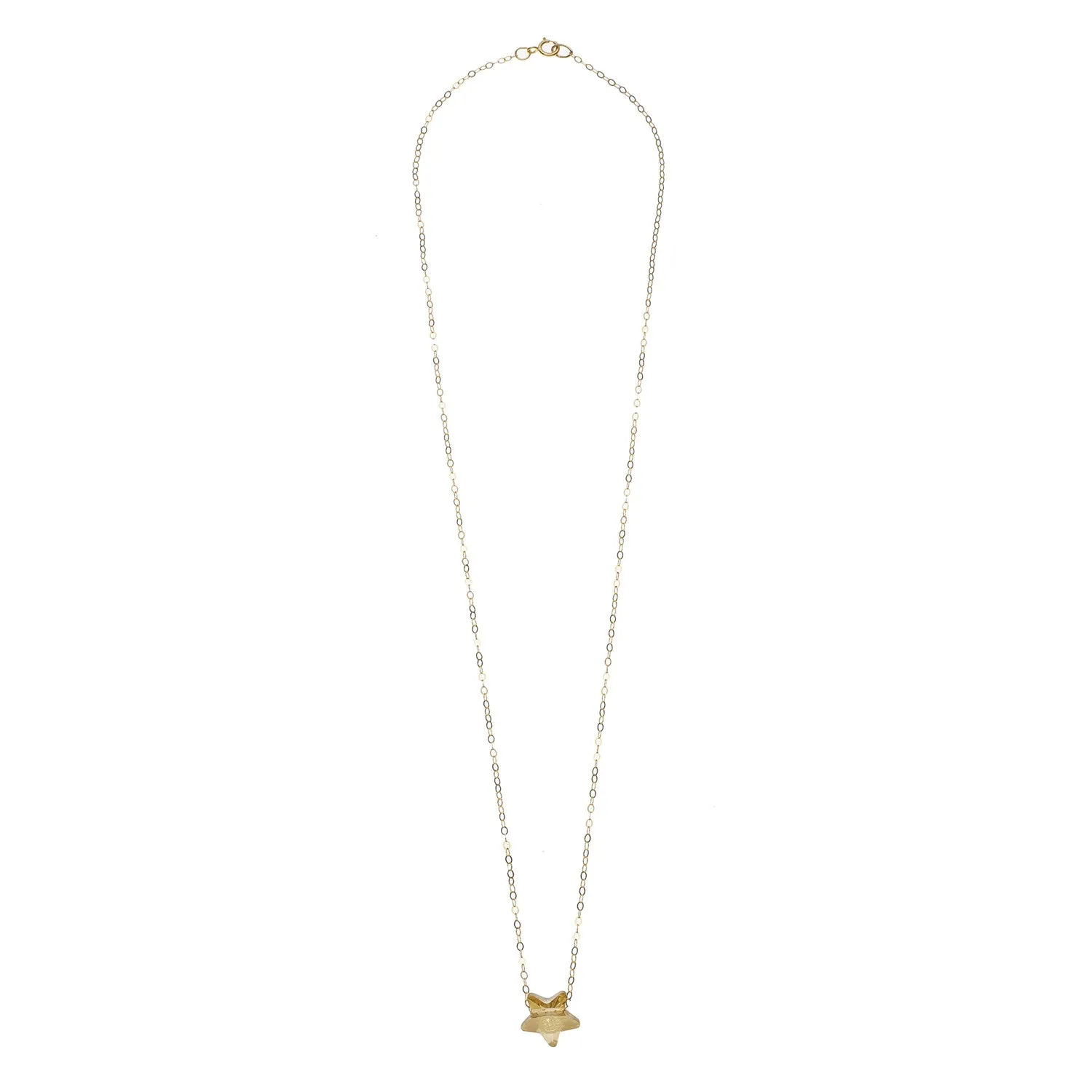 Gold Filled Golden Shadow Crystal Star Pendant Necklace