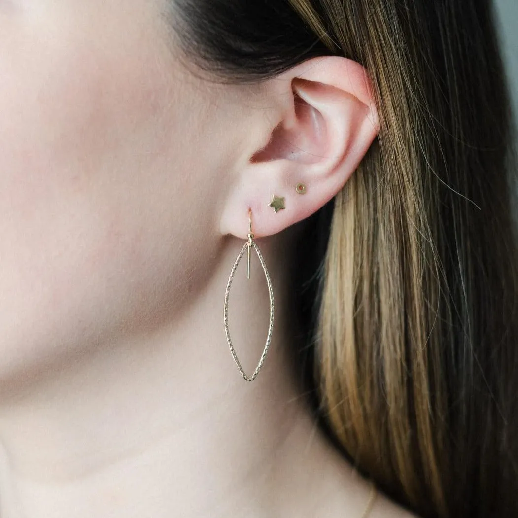 Gold Filled Hammered Oval Earrings