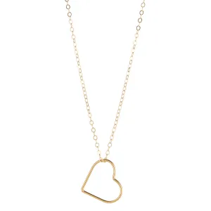 Gold Filled Heart Outline Pendant Necklace