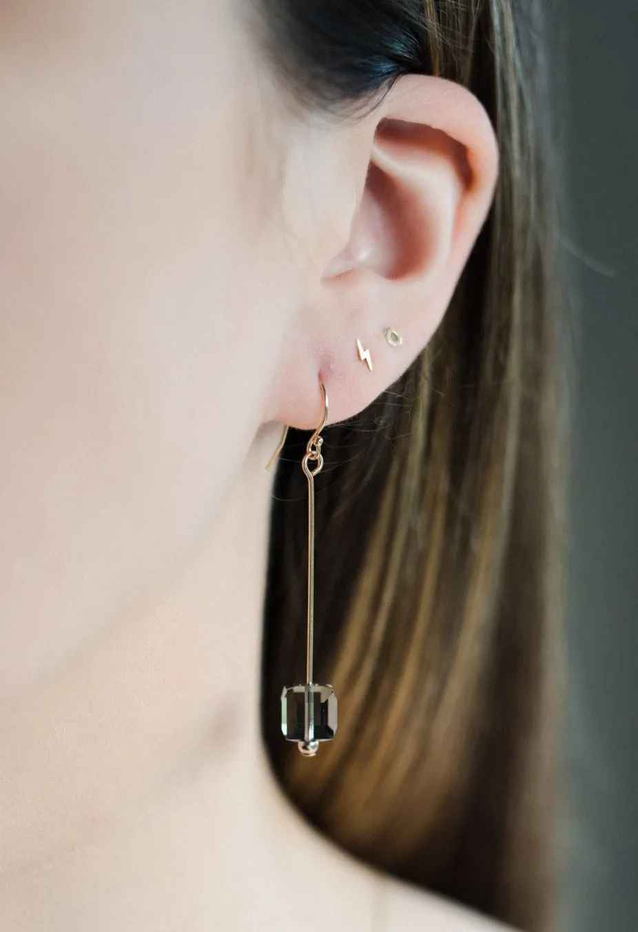 Gold Filled Pin Cube Earrings