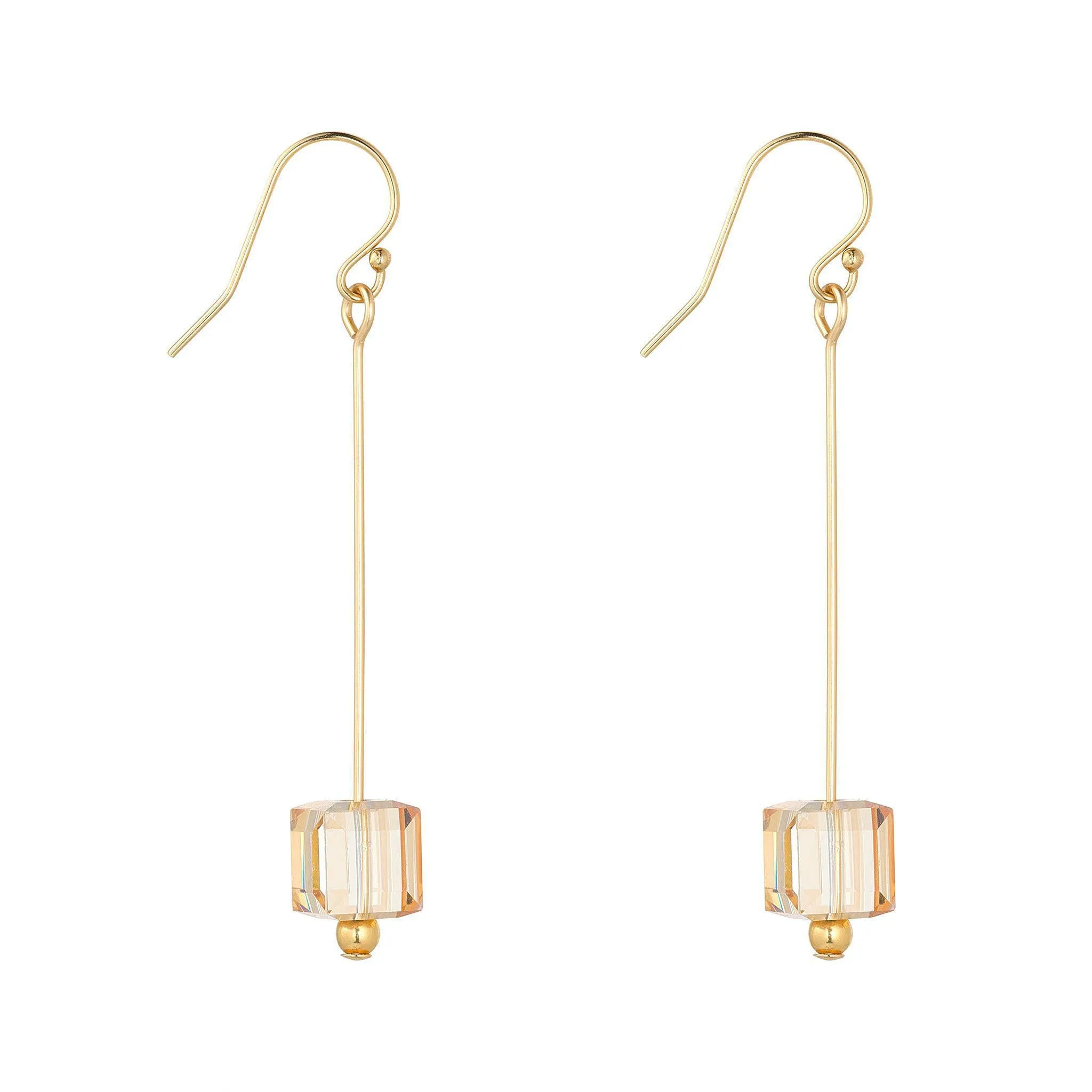 Gold Filled Pin Cube Earrings