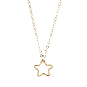 Gold Filled Star Outline Pendant Necklace