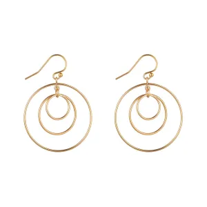 Gold Filled Triple Circle Hoop Earrings