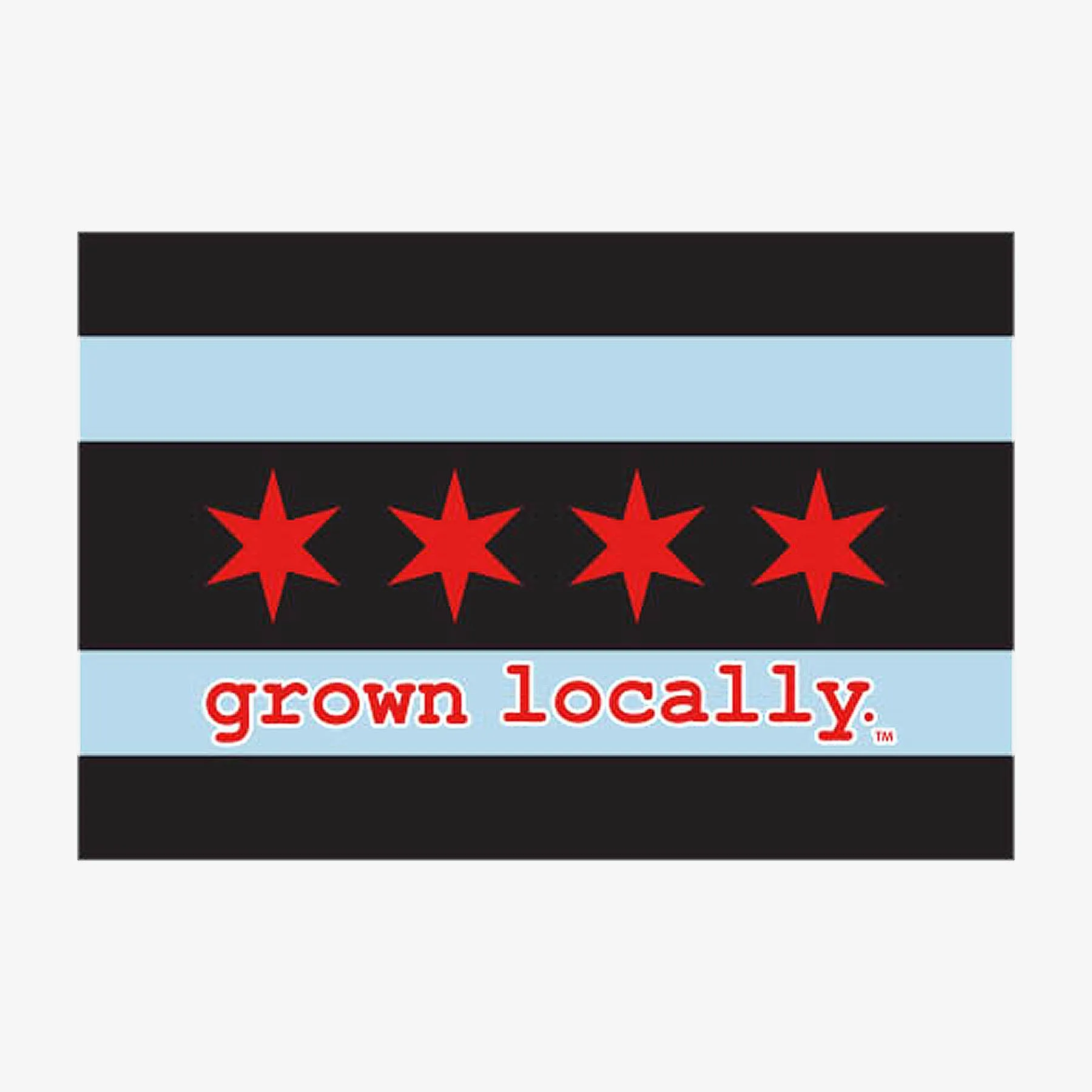 Grown Locally Chicago Flag Sticker