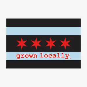 Grown Locally Chicago Flag Sticker