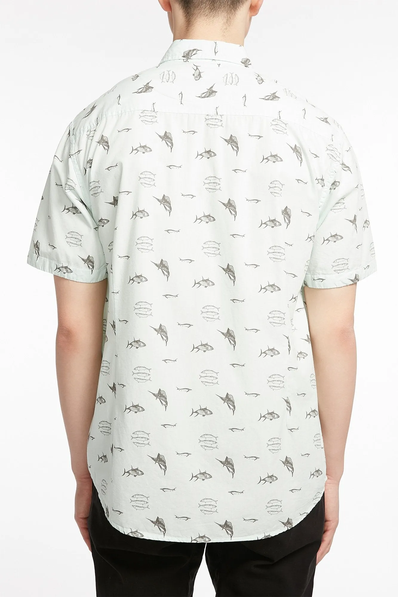 Guys Fish Button-Up Pocket Tee