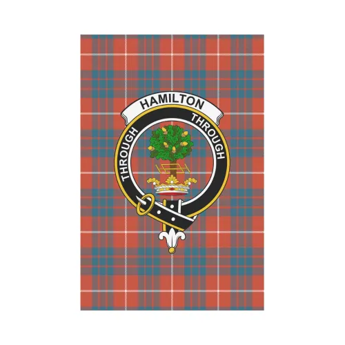 Hamilton Ancient Tartan Flag Clan Badge K7