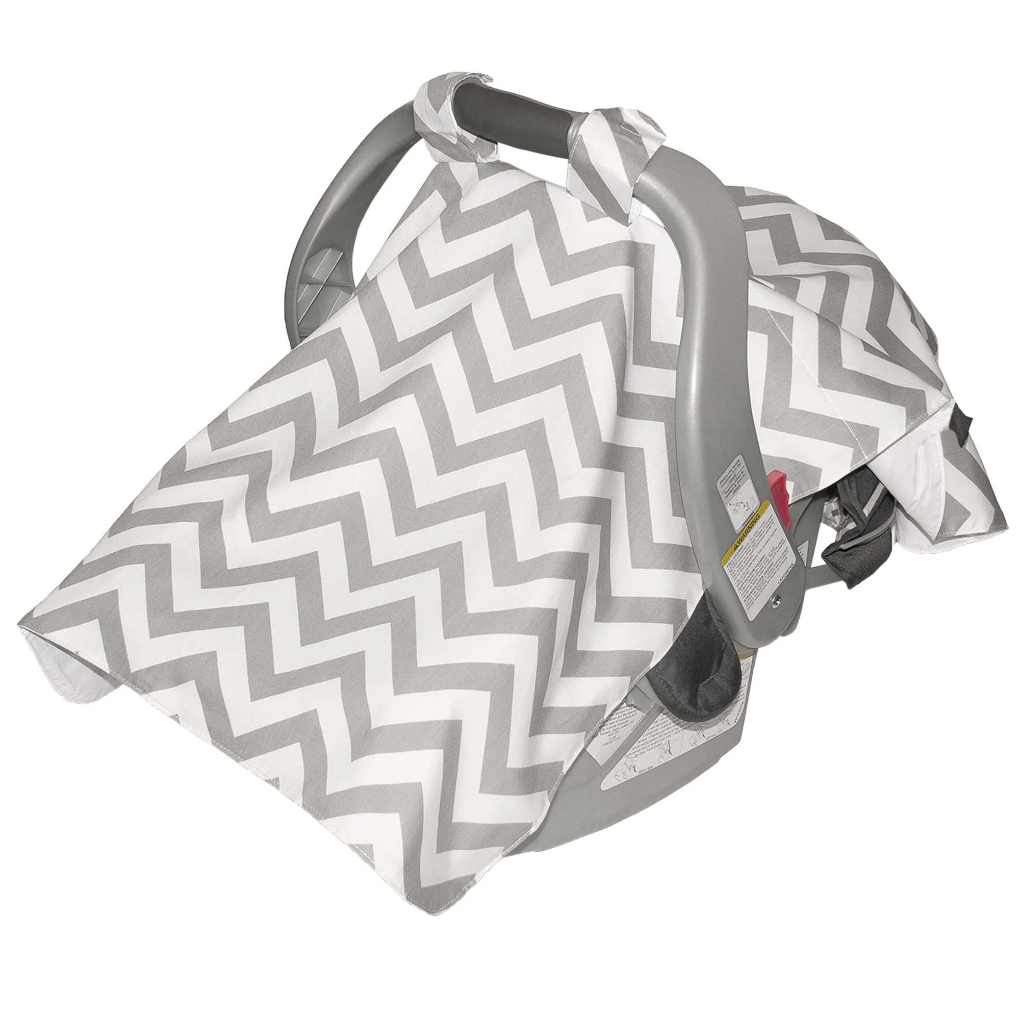 Infant Car Seat Veil - Grey Chevron